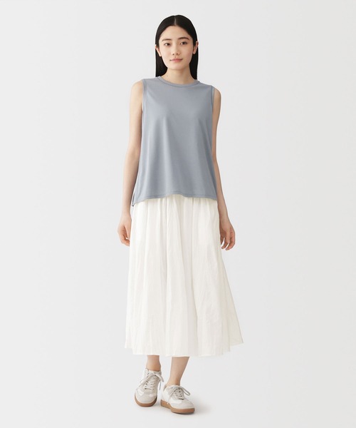 無印良品(ムジルシリョウヒン)の「婦人 不揃い楊柳 イージースカートパンツ(その他パンツ・レディース・ブラック/オフホワイト/ブルー/ダークネイビー・S-M/L-XL)」の5枚目の写真