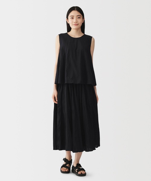 無印良品(ムジルシリョウヒン)の「婦人 不揃い楊柳 イージースカートパンツ(その他パンツ・レディース・ブラック/オフホワイト/ブルー/ダークネイビー・S-M/L-XL)」の11枚目の写真