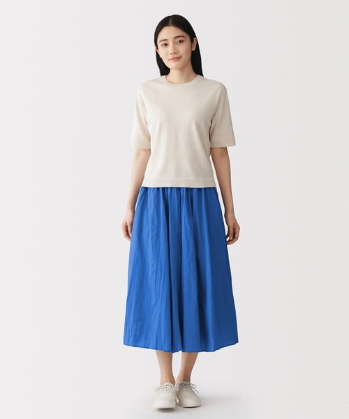 無印良品(ムジルシリョウヒン)の「婦人 不揃い楊柳 イージースカートパンツ(その他パンツ・レディース・ブラック/オフホワイト/ブルー/ダークネイビー・S-M/L-XL)」の20枚目の写真
