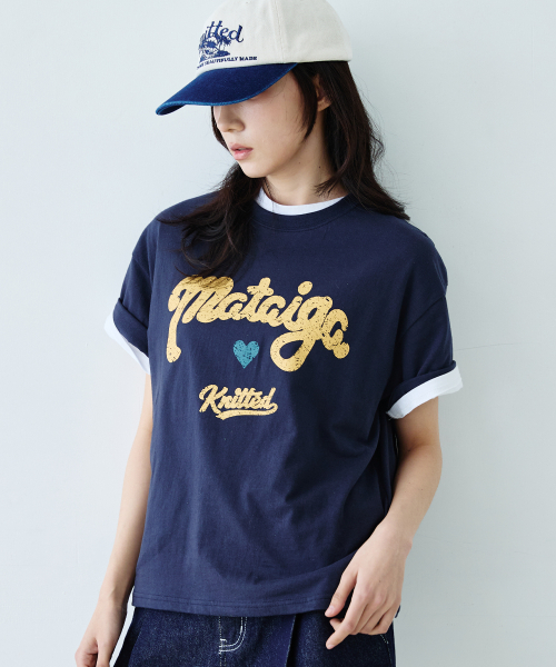 KNITTED(ニッティド)の「Mataiga クロップTシャツ ネイビー(Tシャツ/カットソー・メンズ・その他・MEDIUM/LARGE/X-LARGE)」の1枚目の写真