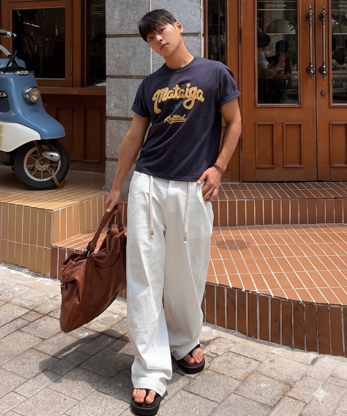 KNITTED(ニッティド)の「Mataiga クロップTシャツ ネイビー(Tシャツ/カットソー・メンズ・その他・MEDIUM/LARGE/X-LARGE)」の2枚目の写真