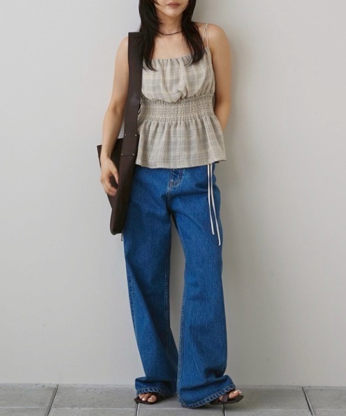 TODAYFUL（トゥデイフル）の「[TODAYFUL/トゥデイフル] チェックジャガード キャミソール（キャミソール・レディース・チョコ/セージグリーン・F）」の14枚目の写真