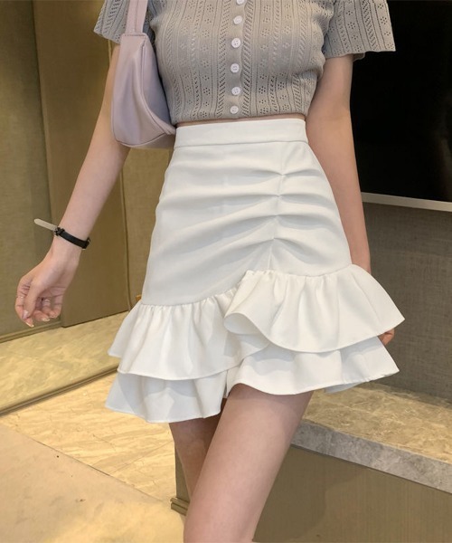 Miniministore（ミニミニストア）の「インナーパンツ付きフリルスカートミニスカ（スカート・レディース・ピンク/ブラック/ホワイト・FREE）」の2枚目の写真