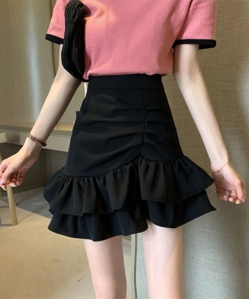 Miniministore（ミニミニストア）の「インナーパンツ付きフリルスカートミニスカ（スカート・レディース・ピンク/ブラック/ホワイト・FREE）」の3枚目の写真