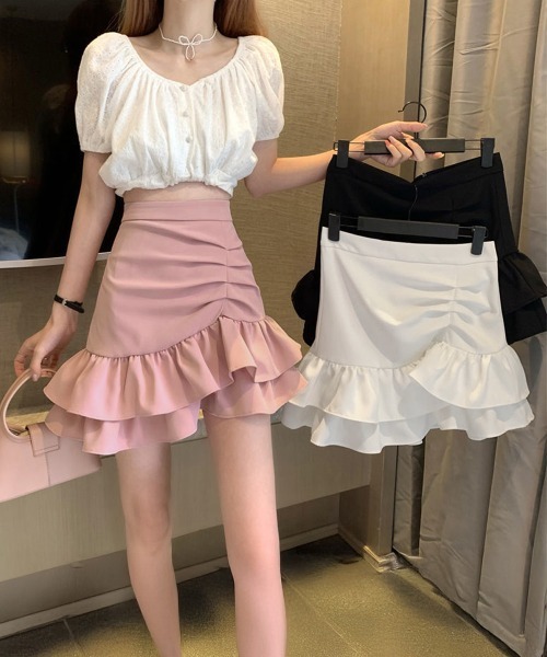 Miniministore（ミニミニストア）の「インナーパンツ付きフリルスカートミニスカ（スカート・レディース・ピンク/ブラック/ホワイト・FREE）」の19枚目の写真