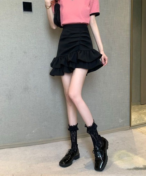 Miniministore（ミニミニストア）の「インナーパンツ付きフリルスカートミニスカ（スカート・レディース・ピンク/ブラック/ホワイト・FREE）」の7枚目の写真