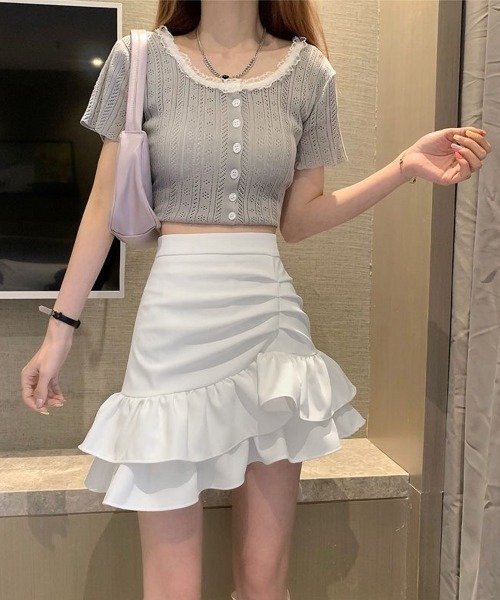 Miniministore（ミニミニストア）の「インナーパンツ付きフリルスカートミニスカ（スカート・レディース・ピンク/ブラック/ホワイト・FREE）」の11枚目の写真