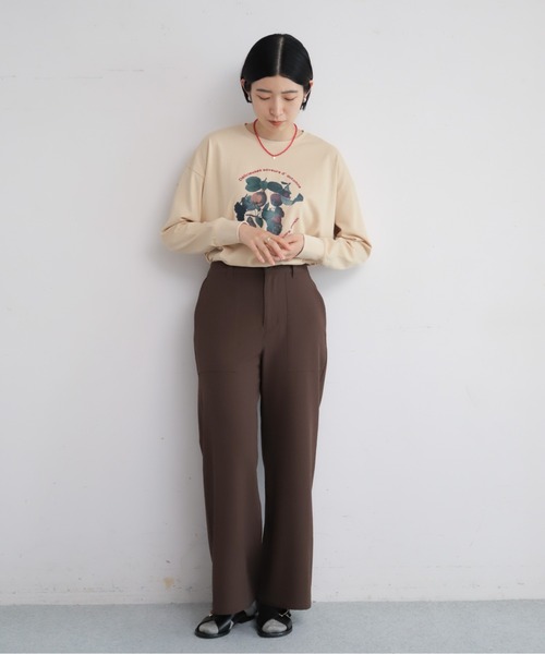 予約】テクスチャーストレッチ ワイドフレアパンツ | NOMBRE IMPAIR