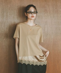 GLOBAL WORK | フェイクアシメヘムレースTシャツ/759899(Tシャツ/カットソー)