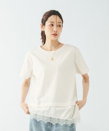 GLOBAL WORK | フェイクアシメヘムレースTシャツ/759899(Tシャツ/カットソー)