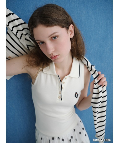 SNIDEL（スナイデル）の「【PINGU(TM)】ワンポイントアメスリカットプルオーバー（Tシャツ/カットソー・レディース・レッド/ネイビー/ホワイト/マルチ・F）」の18枚目の写真