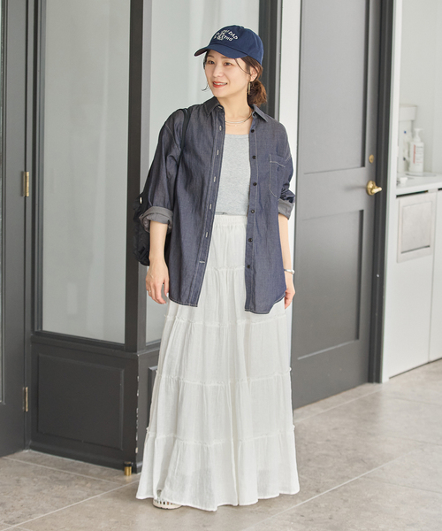 JOURNAL STANDARD(ジャーナルスタンダード)の「スーパーライトウォッシュ シャツ(シャツ/ブラウス・レディース・ブルー/ネイビー/ブラウン・FREE)」の6枚目の写真