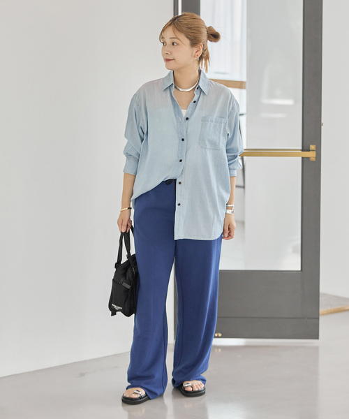 JOURNAL STANDARD(ジャーナルスタンダード)の「スーパーライトウォッシュ シャツ(シャツ/ブラウス・レディース・ブルー/ネイビー/ブラウン・FREE)」の7枚目の写真