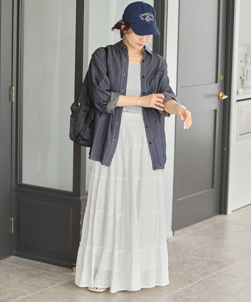 JOURNAL STANDARD(ジャーナルスタンダード)の「スーパーライトウォッシュ シャツ(シャツ/ブラウス・レディース・ブルー/ネイビー/ブラウン・FREE)」の21枚目の写真