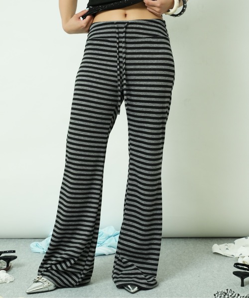 sedacle girl(セダクルガール)の「ボーダーイージーパンツ(その他パンツ・レディース・チャコールグレー/グレー・MEDIUM/SMALL)」の2枚目の写真