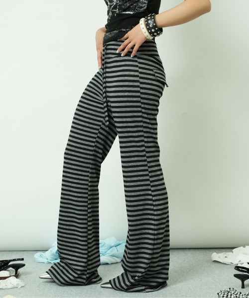 sedacle girl(セダクルガール)の「ボーダーイージーパンツ(その他パンツ・レディース・チャコールグレー/グレー・MEDIUM/SMALL)」の4枚目の写真