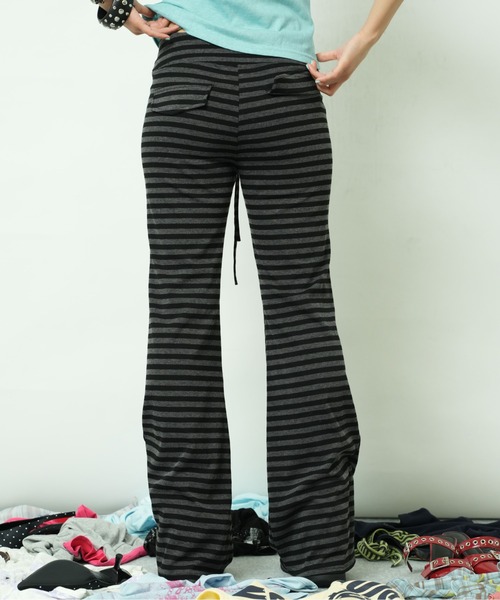 sedacle girl(セダクルガール)の「ボーダーイージーパンツ(その他パンツ・レディース・チャコールグレー/グレー・MEDIUM/SMALL)」の17枚目の写真