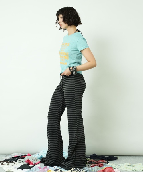 sedacle girl(セダクルガール)の「ボーダーイージーパンツ(その他パンツ・レディース・チャコールグレー/グレー・MEDIUM/SMALL)」の21枚目の写真