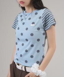 ドットソデボーダーＴシャツ