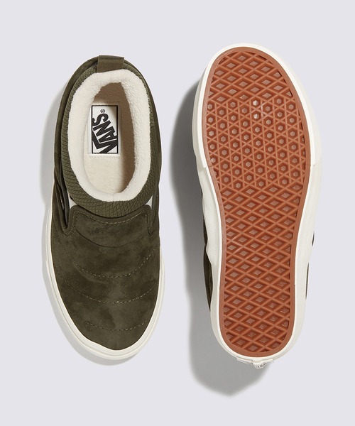VANS（バンズ）の「スリッポン ミッド / Slip-On Mid COZY KNIT OLIVE VN0009QUOLV1（スリッポン・メンズ・ダークオリーブ・4）」の3枚目の写真