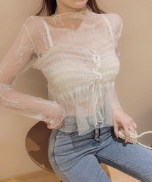 /Bz/【456891】レース柄シースルートップス(RZ)
