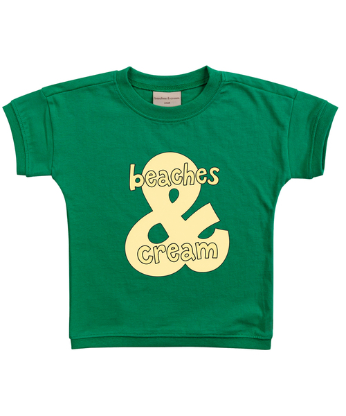 BEACHESAND CREAM KIDS(ビーチスアンドクリームキッズ)の「ビッグロゴ半袖Tシャツ 5色(Tシャツ/カットソー・レディース・クリーム/チャコール/ライトピンク/ライトブルー/グリーン・S(110)/M(120)/L(130))」の3枚目の写真