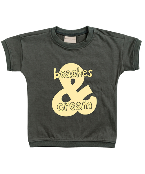 BEACHESAND CREAM KIDS(ビーチスアンドクリームキッズ)の「ビッグロゴ半袖Tシャツ 5色(Tシャツ/カットソー・レディース・クリーム/チャコール/ライトピンク/ライトブルー/グリーン・S(110)/M(120)/L(130))」の2枚目の写真