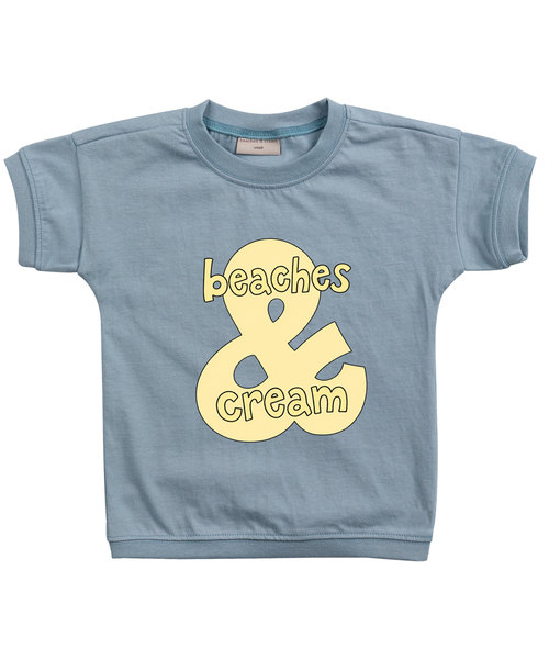 BEACHESAND CREAM KIDS(ビーチスアンドクリームキッズ)の「ビッグロゴ半袖Tシャツ 5色(Tシャツ/カットソー・レディース・クリーム/チャコール/ライトピンク/ライトブルー/グリーン・S(110)/M(120)/L(130))」の4枚目の写真