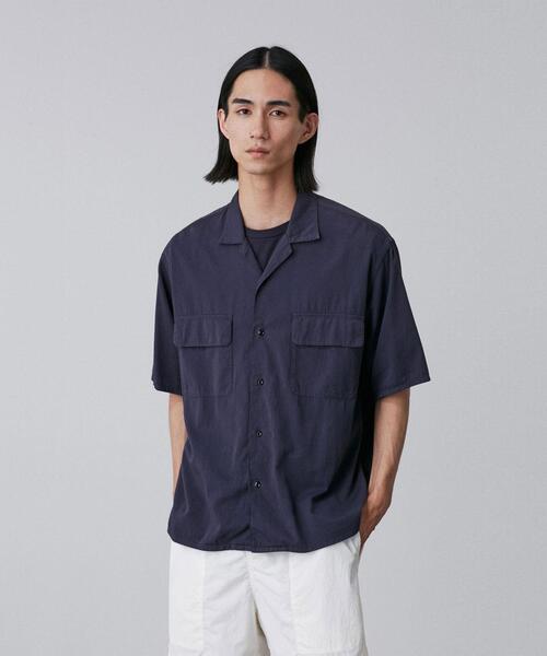 セール】Y / ORGANIC COTTON WASHER SATIN OPEN COLLAR SHIRT（シャツ