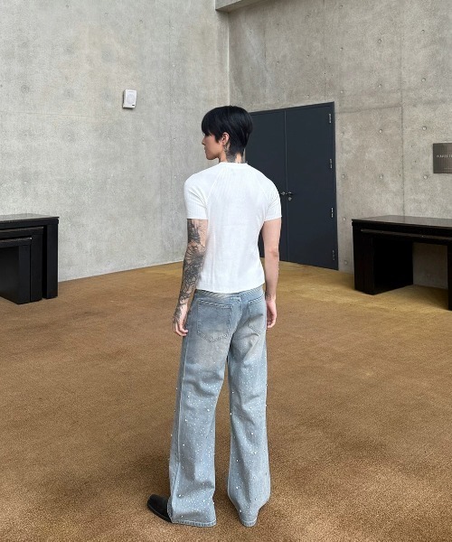 FreeZone(フリーゾーン)の「ラインストーン付きヴィンテージウォッシュワイドデニムパンツ(デニムパンツ・メンズ・ブルー・L/M/S)」の16枚目の写真