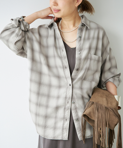 Deuxieme Classe(ドゥーズィエムクラス)の「*Vintage Check シャツ 1(シャツ/ブラウス・レディース・グレー・FREE)」の1枚目の写真