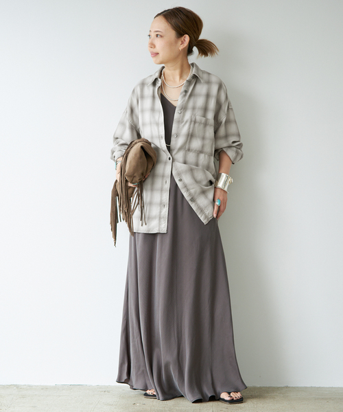 Deuxieme Classe(ドゥーズィエムクラス)の「*Vintage Check シャツ 1(シャツ/ブラウス・レディース・グレー・FREE)」の5枚目の写真