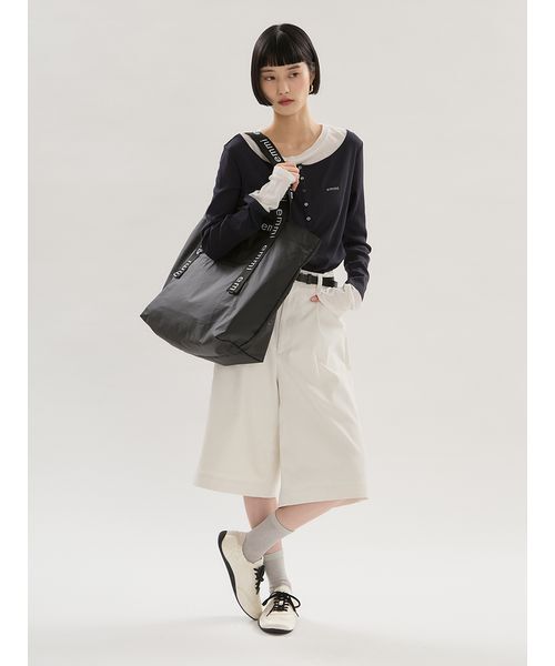 emmi(エミ)の「【emmi×PlaxTM】レイヤードデザインヘンリーネックカットソー(Tシャツ/カットソー・レディース・ネイビー/ライトブルー/ライトグレー・F)」の14枚目の写真