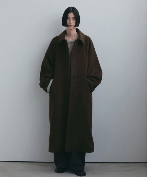 anuke（アンヌーク）の「Soutiencollar Over Coat（ステンカラーコート・レディース・チャコールグレー/ブラウン・38inch/36inch）」の2枚目の写真