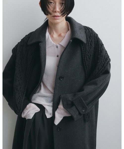 anuke（アンヌーク）の「Soutiencollar Over Coat（ステンカラーコート・レディース・チャコールグレー/ブラウン・38inch/36inch）」の16枚目の写真