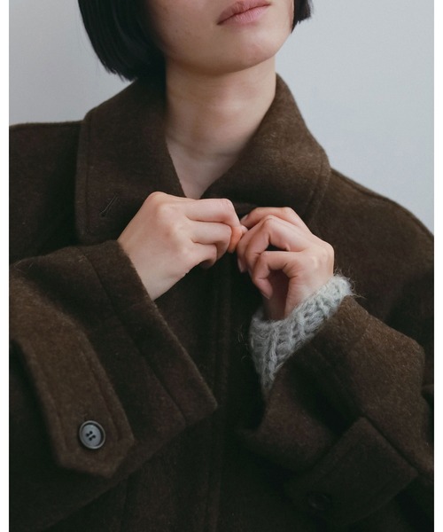 anuke（アンヌーク）の「Soutiencollar Over Coat（ステンカラーコート・レディース・チャコールグレー/ブラウン・38inch/36inch）」の9枚目の写真