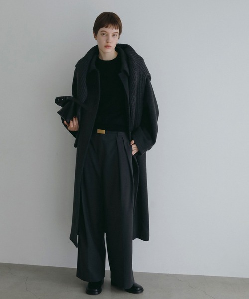 anuke（アンヌーク）の「Soutiencollar Over Coat（ステンカラーコート・レディース・チャコールグレー/ブラウン・38inch/36inch）」の10枚目の写真