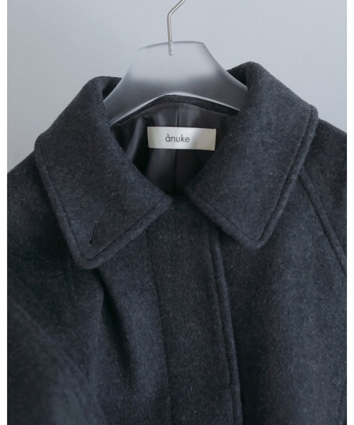 anuke（アンヌーク）の「Soutiencollar Over Coat（ステンカラーコート・レディース・チャコールグレー/ブラウン・38inch/36inch）」の4枚目の写真