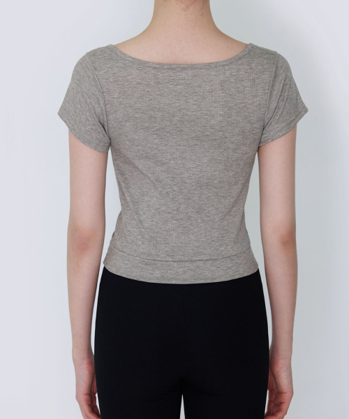 DEVIWEAR(デヴィウェア)の「リリースツイストショートスリーブ DEVI-T0158-メランジグレー(Tシャツ/カットソー・レディース・ミックスグレー・MEDIUM/SMALL)」の9枚目の写真