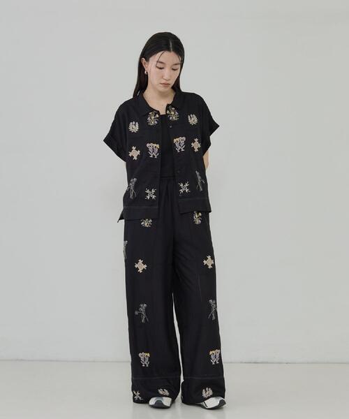 GALLEST（ギャレスト）の「アート刺繍イージーパンツ【セットアップ可能】（その他パンツ・レディース・オフホワイト/ブラック・38）」の19枚目の写真