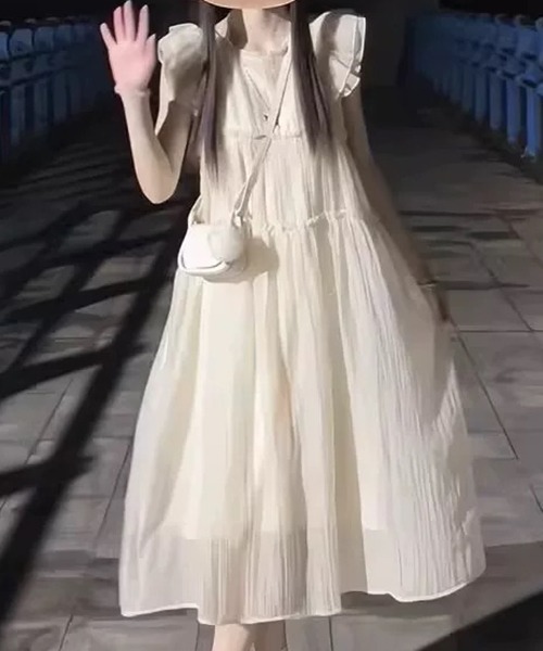 gossip!ロサンゼルス(ゴシップロサンゼルス)の「YUGA フリルスリーブ ティアードワンピース(ワンピース・レディース・オフホワイト・FREE)」の12枚目の写真
