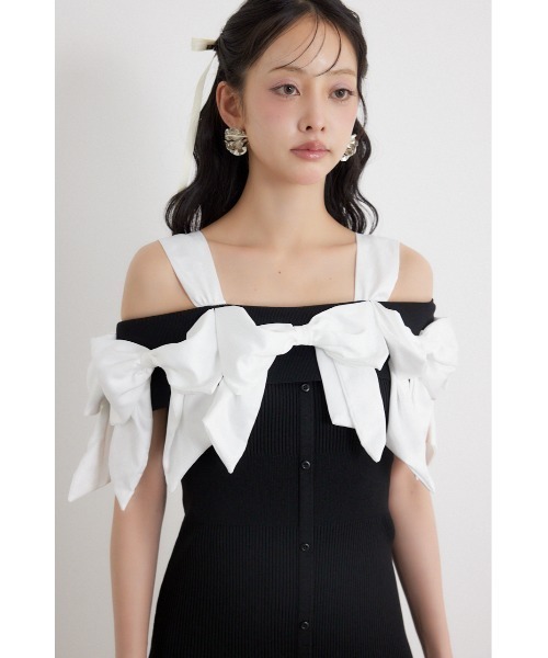 rienda(リエンダ)の「リボンタイトニットワンピース 夏服 秋服(ワンピース・レディース・ライトブルー/ブラック/ベージュ・FREE)」の20枚目の写真