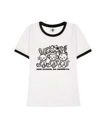 X-EYE レディース スリムフィット リンガー 半袖Tシャツ 3 COLORS