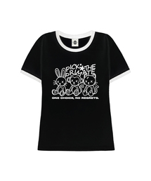 X-EYE レディース スリムフィット リンガー 半袖Tシャツ 3 COLORS