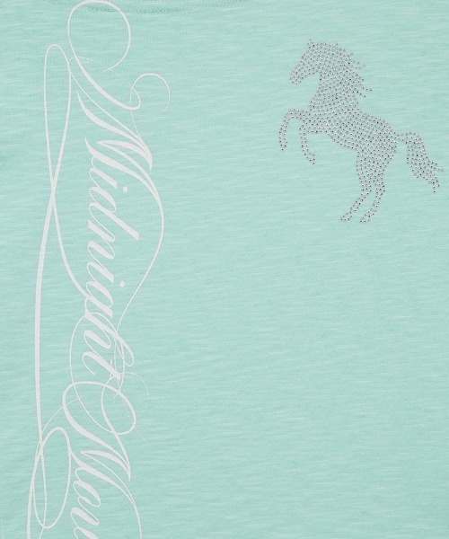 Midnight Move(ミッドナイトムーブ)の「A'GEM/9 × .kom 『MIDNIGHT MOVE/ミッドナイトムーブ』CB HORSE TEE/CBホース半袖Tシャツ(Tシャツ/カットソー・レディース・ライトグリーン/ブラック・FREE)」の14枚目の写真