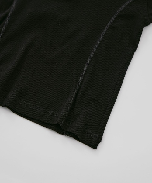 CONZ(コンズ)の「fitted rib henry short sleeve(Tシャツ/カットソー・レディース・ダークグレー/ブラック/ダークネイビー/ピンク・2/1)」の8枚目の写真