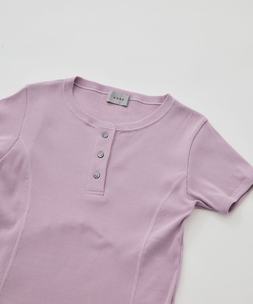 CONZ(コンズ)の「fitted rib henry short sleeve(Tシャツ/カットソー・レディース・ダークグレー/ブラック/ダークネイビー/ピンク・2/1)」の22枚目の写真