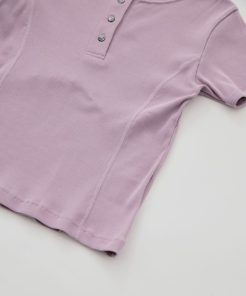 CONZ(コンズ)の「fitted rib henry short sleeve(Tシャツ/カットソー・レディース・ダークグレー/ブラック/ダークネイビー/ピンク・2/1)」の12枚目の写真