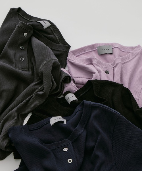 CONZ(コンズ)の「fitted rib henry short sleeve(Tシャツ/カットソー・レディース・ダークグレー/ブラック/ダークネイビー/ピンク・2/1)」の16枚目の写真