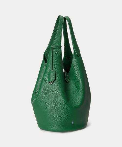 POLO RALPH LAUREN(ポロ ラルフ ローレン)の「Polo Play レザー ラージ トート(トートバッグ・レディース・グリーン系2・ONE)」の12枚目の写真